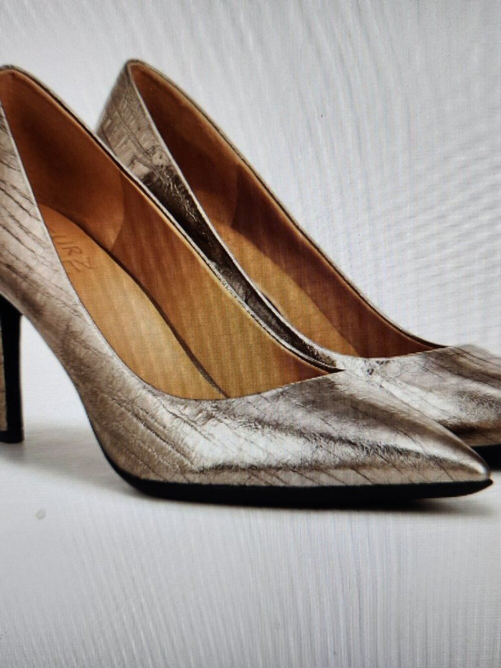 Naturalizer "Anna" Pewter Leather Heels. NIB. Size 11 Wide.